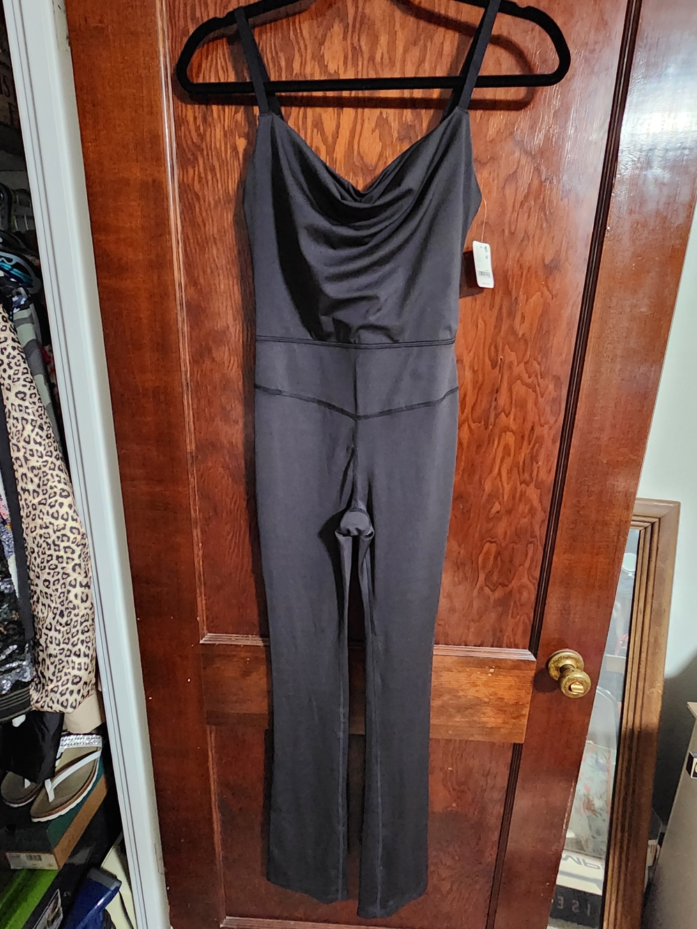 NWT FP Movement Take Me Away Cowl Neck Onesie Jumpsuit Black XS